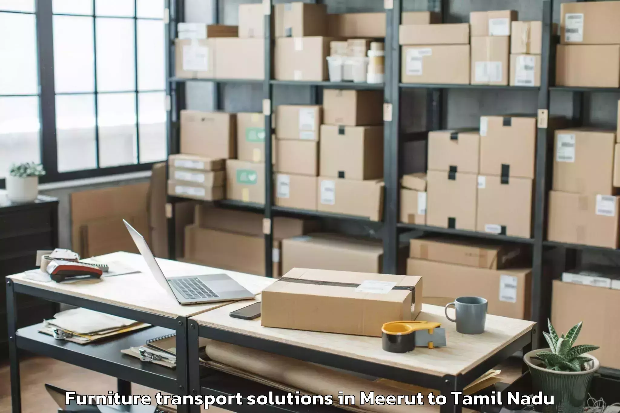 Trusted Meerut to Needamangalam Furniture Transport Solutions